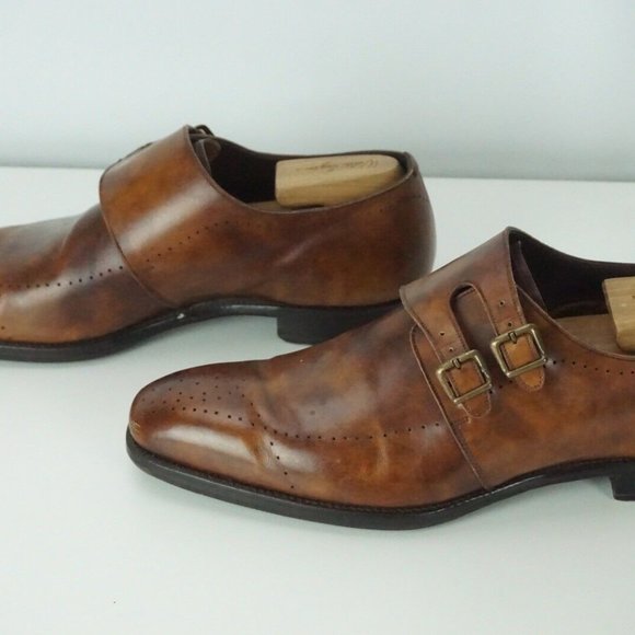 Stuarts Choice x Grenson Masterpiece Brown Broque Double Monk Shoes Sz 11.5